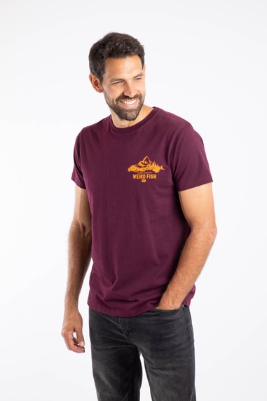 Weird Fish Aubergine Mountain Valley Back Print Graphic T-Shirt