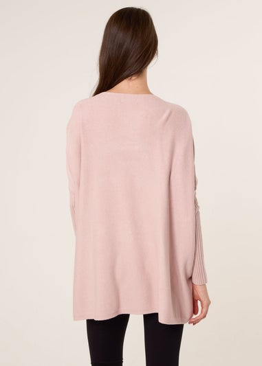 Blue Vanilla Pink Embellished Oversized Heart Jumper