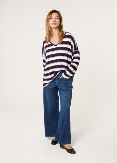 Blue Vanilla Blue Multi Stretch Wide Leg Jeans