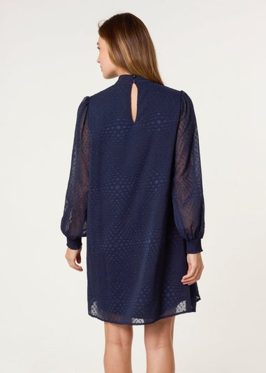 Blue Vanilla Navy High Neck Shift Dress