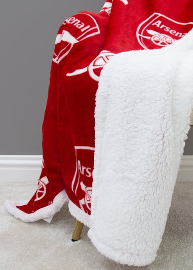 Arsenal Stamp Red Sherpa Fleece Blanket