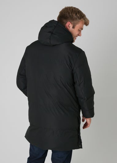 Nines Black Hooded Parka Jacket with Soft Fleece Lining