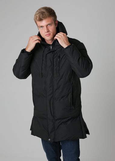 Nines Black Hooded Parka Jacket with Soft Fleece Lining