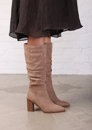 Where's That From Primrose Camel Suede Block Heel Boots