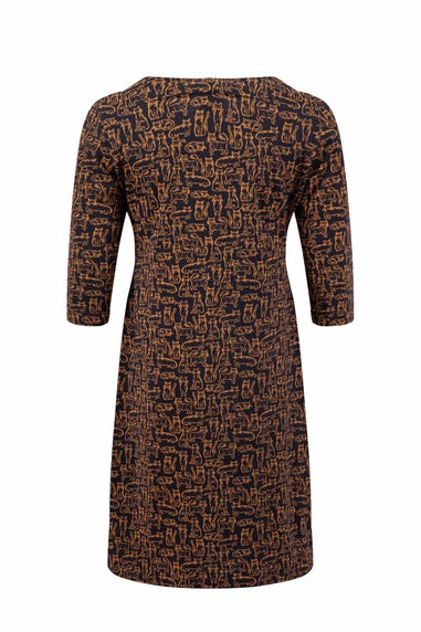 Weird Fish Midnight Starshine Printed Jersey Dress