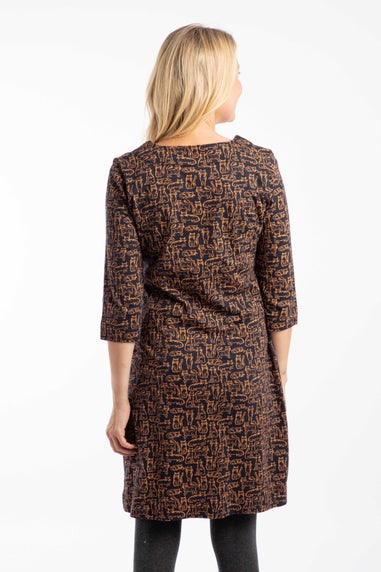 Weird Fish Midnight Starshine Printed Jersey Dress