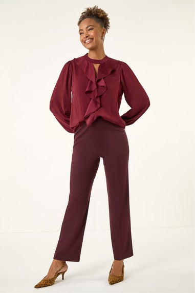 Roman Wine Straight Leg Ponte Trouser