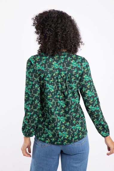 Weird Fish Forest Night Brooke Printed V Neck Jersey Top