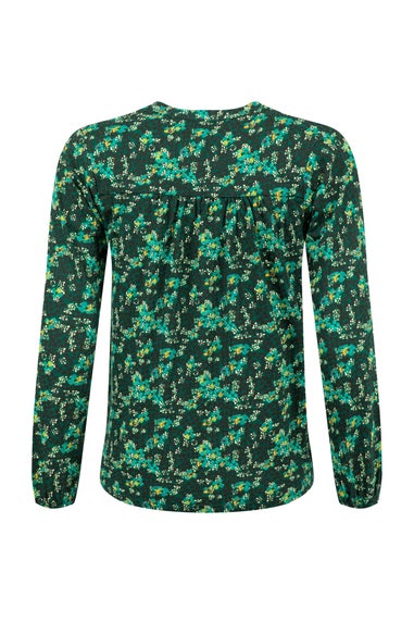 Weird Fish Forest Night Brooke Printed V Neck Jersey Top