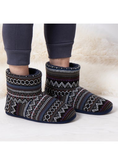 Totes Isotoner Fair Isle Boot Slippers