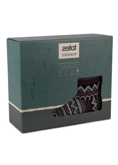 Totes Isotoner Fair Isle Boot Slippers