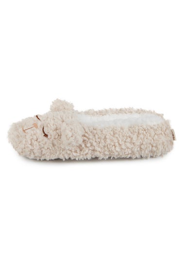 Totes Toasties Ladies Cream Novelty Footsies