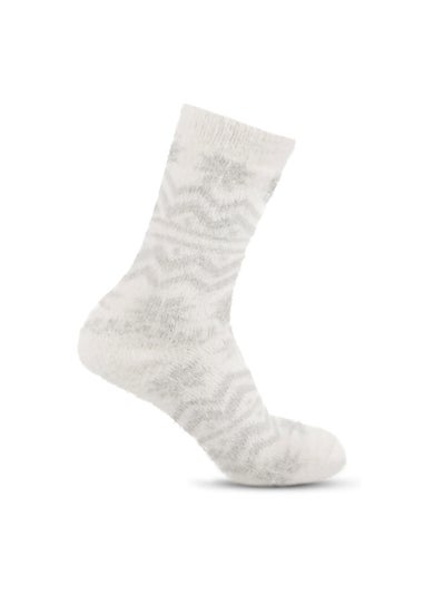 Totes Toasties Ladies Fair Isle & Chenille Supersoft Bed Socks 2 Pack