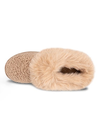 Totes Camel Textured Mule With Chunky Sole