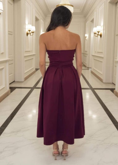 AX Paris Plum Bandeau A-Line Skirt Midi Dress