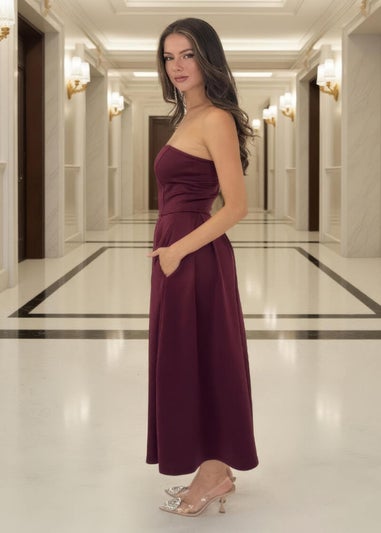 AX Paris Plum Bandeau A-Line Skirt Midi Dress