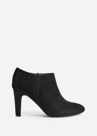 Linzi Wise Black Faux Suede Low Cut Heeled Boot