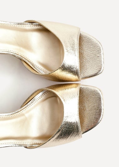 Linzi Diva Gold Faux Leather Platform High Heels