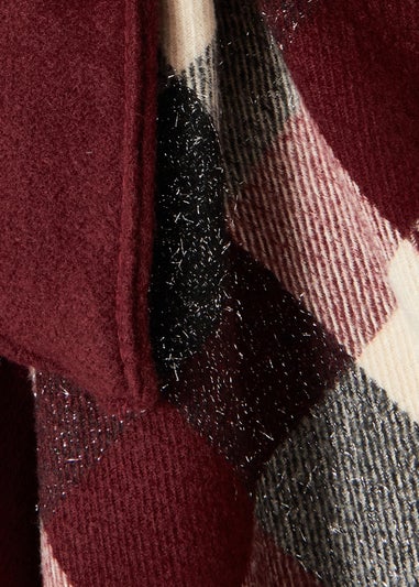 Quiz Burgundy Checked Cape