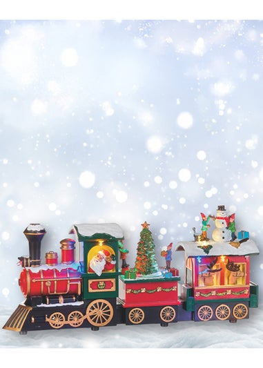 Premier Decorations Battery Operated Lit Animated Christmas Train