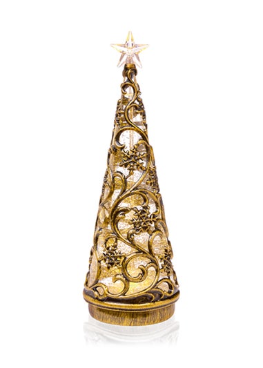 Premier Decorations White Battery Operated Lit Bronze Tree with Star