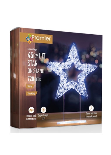 Premier Decorations Silver Table Top Star with 720 Twinkling White LEDs