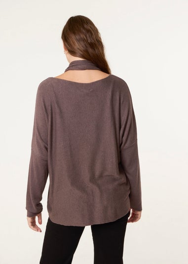 Blue Vanilla Brown Scarf Cut & Sew 2in1 Jumper