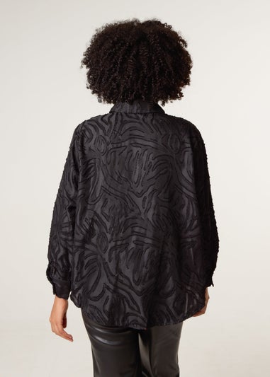 Blue Vanilla Black Burnact Oversized Shirt
