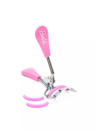 Barbie Makeup Tool Bundle Pink Eyelash Curlers Beauty Blender & Powder Puff