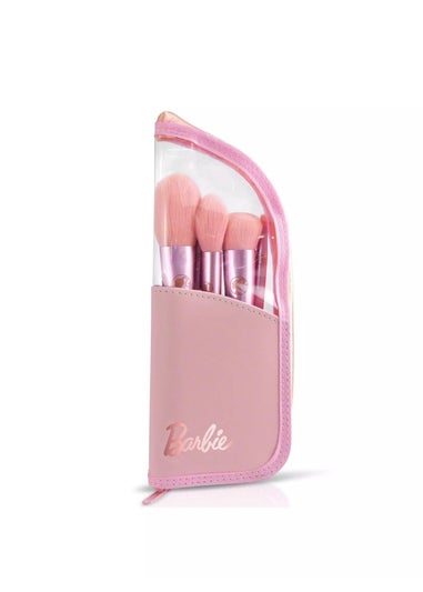 Barbie Pink Makeup Brushes Travel Pouch & Mirror Set