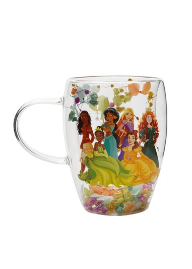 Disney Pastel Princess Floral Decorative Multi-coloured Glass Mug Multi Princess