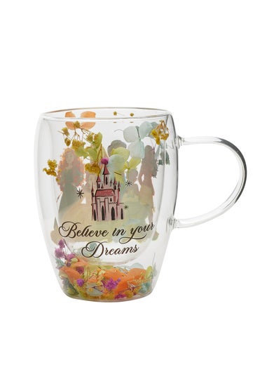 Disney Pastel Princess Floral Decorative Multi-coloured Glass Mug Multi Princess
