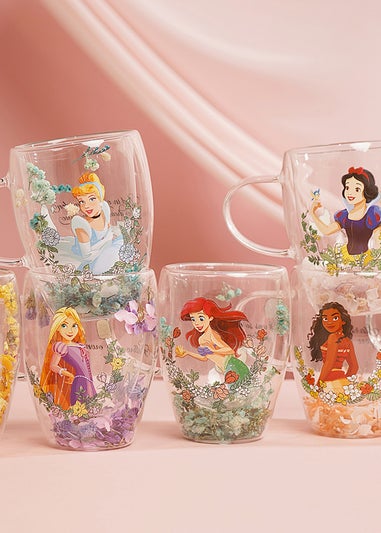 Disney Pastel Princess Floral Decorative Green Glass Mug Ariel
