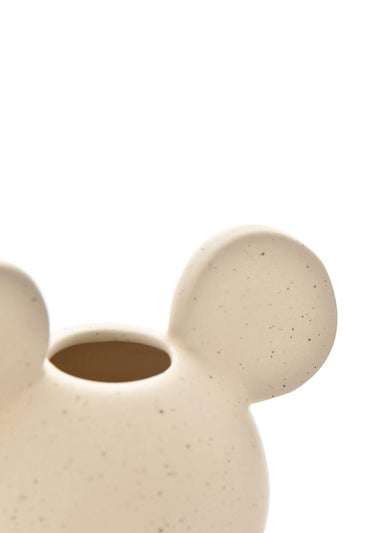 Disney Mickey Cream Head Vase Natural Speckle