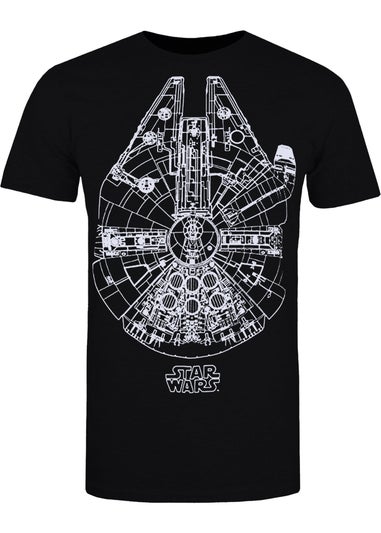 Star Wars Black Millennium Falcon T-Shirt