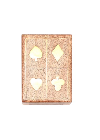 Harvey Makin Pack of Playing Cards In  Brown Wooden Box