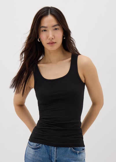 Black Essential Vest Top