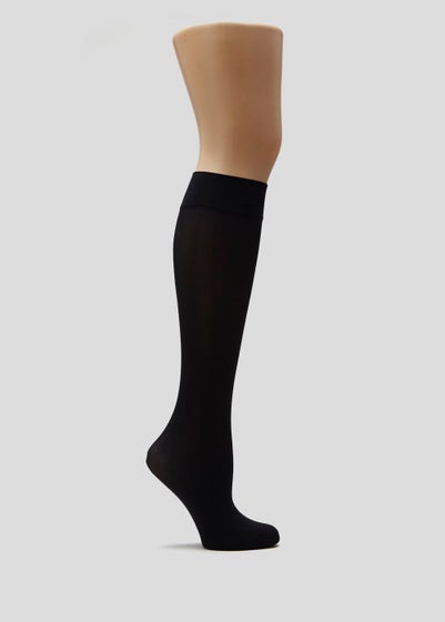 2 Pack 40 Denier Opaque Knee Highs - One Size