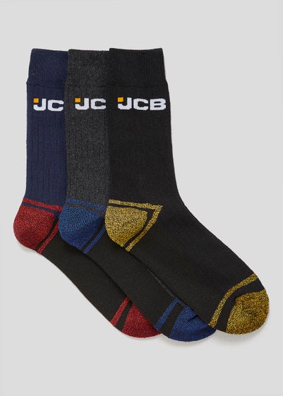 3 Pack JCB Work Socks - Sizes 6-11