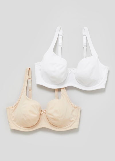 2 Pack DD+ Non-Padded Moulded Bras - 32DD