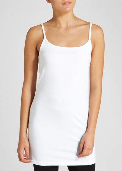 White Essential Longline Cami Top - Size 8