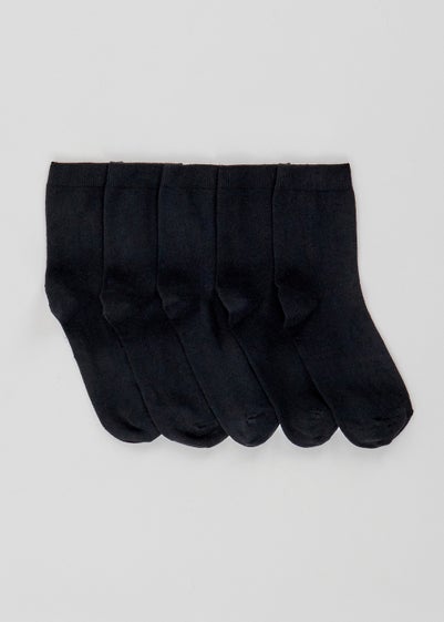 5 Pack Black Ankle Socks - One Size
