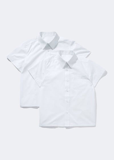 Boys 2 Pack White Short Sleeve School Shirts (4-16yrs) - Age 4 Years