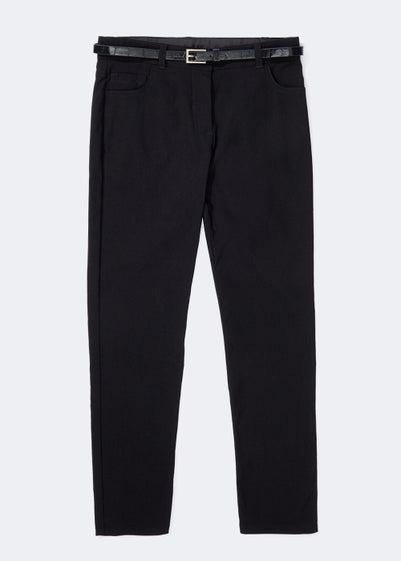 Girls Black Belted Skinny School Trousers (8-16yrs) - Age 8 Years