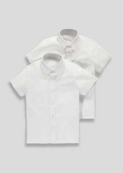 Boys 2 Pack White Generous Fit Short Sleeve School Shirts (6-16yrs) - Age 6 Years
