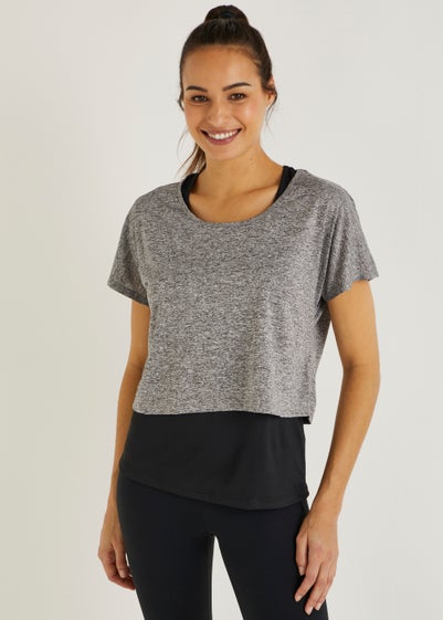 Souluxe Grey 2 in 1 Sports Top - Small