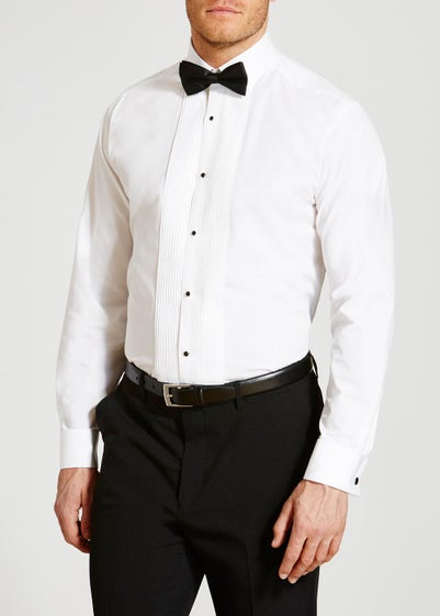 Taylor & Wright White Regular Fit Tuxedo Shirt & Bow Tie Set - 15 Collar