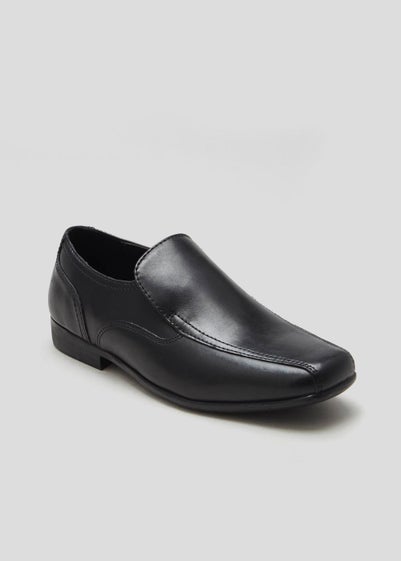 Boys Black Leather Slip On Shoes (Younger 10-Older 6) - Size 8 infants