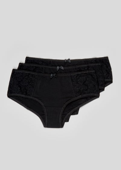 3 Pack Lace Modal Short Knickers - Size 8