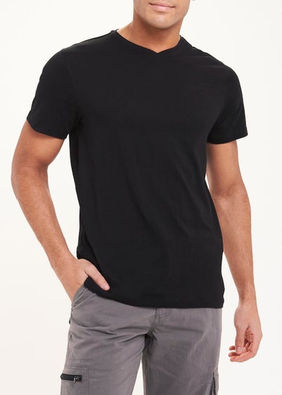 Black Essential V-Neck T-Shirt - Small